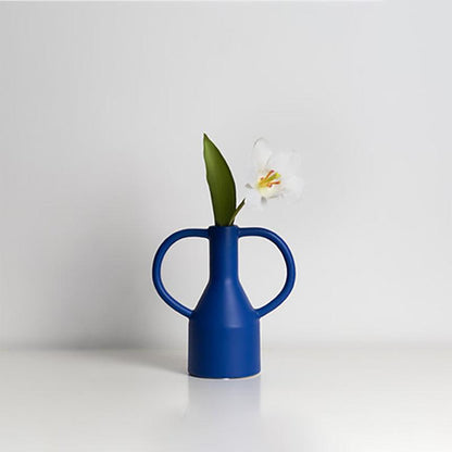 Klein Blue Creative Binaural Ceramic Decorative Vase Ornament - Pacisia