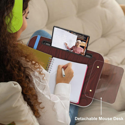 Lap Desk With Cushion, Tablet Holder And Detachable Mouse Tray, Fits Up To 16.1 Inches Laptops, Lap Desk For Bed Couch Sofa And Table - Pacisia