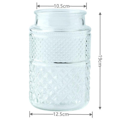 Large Mouth Glass Vase Table Top Flowers Green Planter - Pacisia