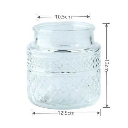 Large Mouth Glass Vase Table Top Flowers Green Planter - Pacisia