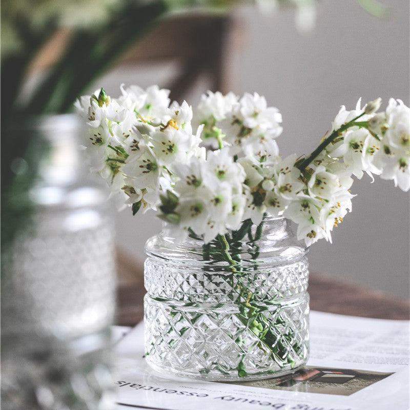 Large Mouth Glass Vase Table Top Flowers Green Planter - Pacisia