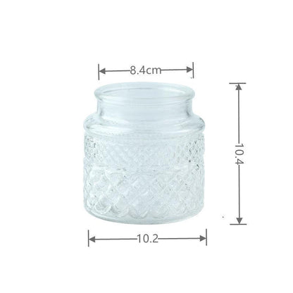 Large Mouth Glass Vase Table Top Flowers Green Planter - Pacisia