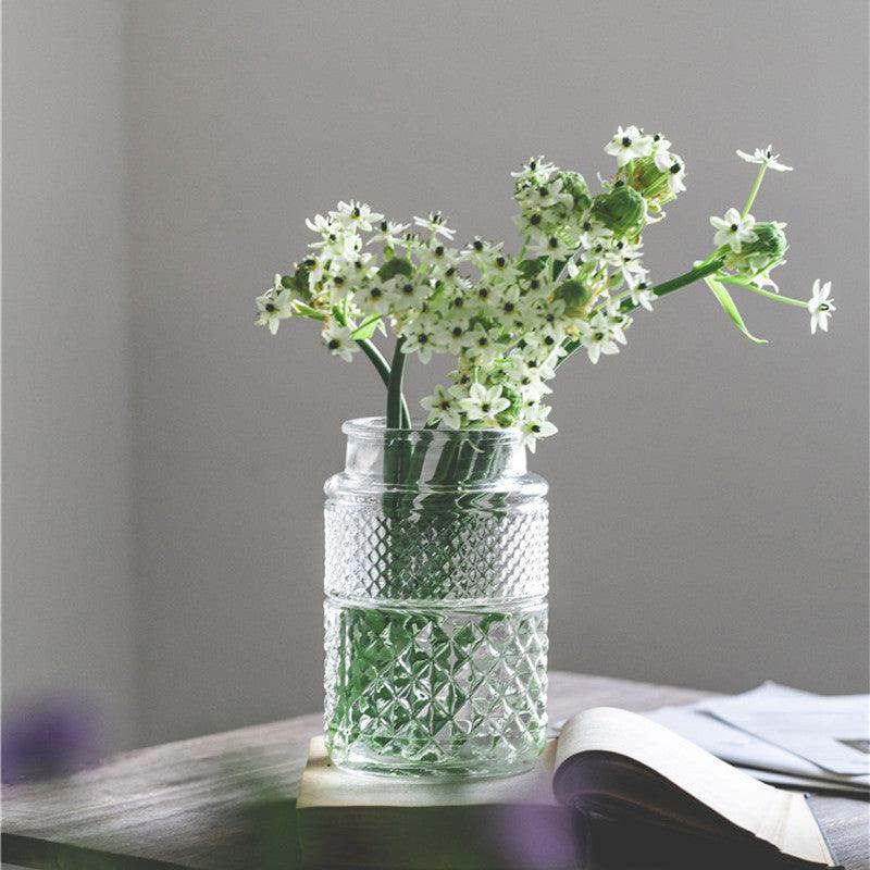 Large Mouth Glass Vase Table Top Flowers Green Planter - Pacisia