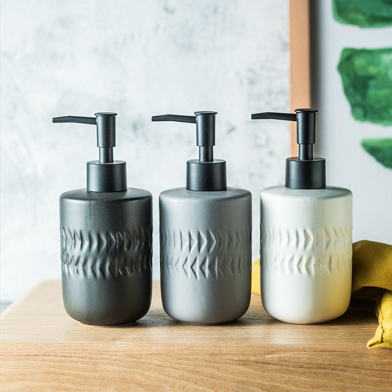 Light Luxury Ceramic Hand Sanitizer Shower Gel Shampoo Press Bottle - Pacisia
