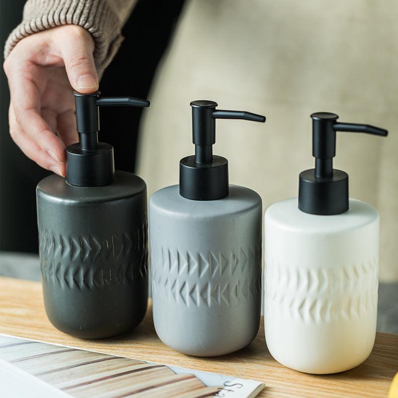 Light Luxury Ceramic Hand Sanitizer Shower Gel Shampoo Press Bottle - Pacisia