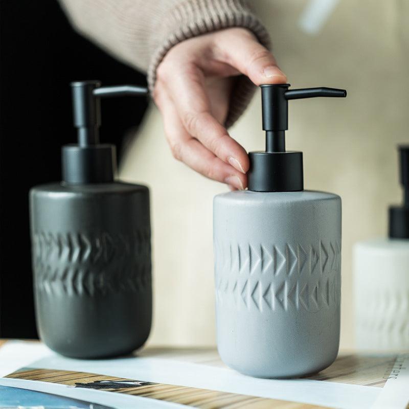 Light Luxury Ceramic Hand Sanitizer Shower Gel Shampoo Press Bottle - Pacisia