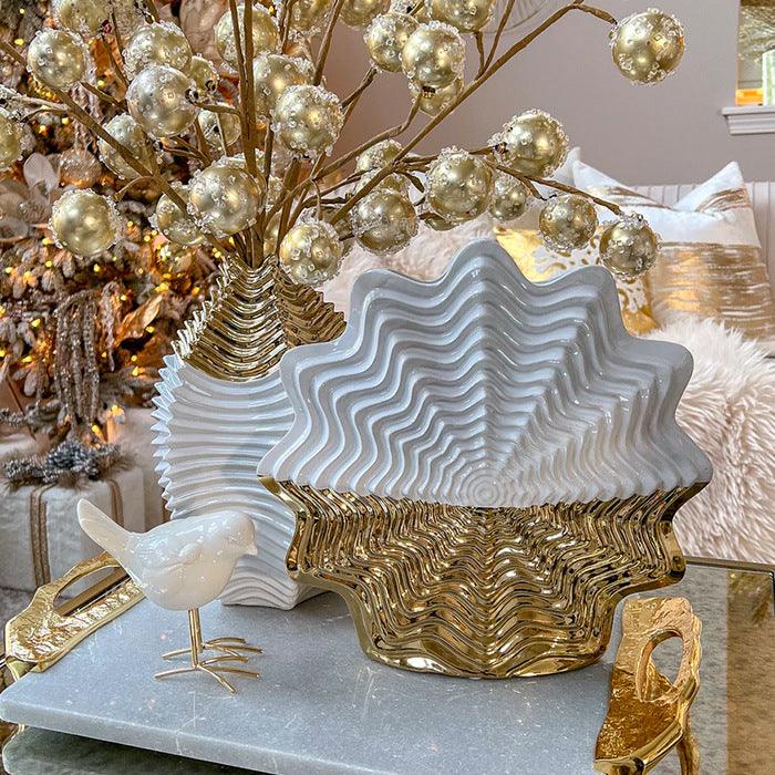 Light Luxury Electroplated Gold Ceramic Vase - Pacisia