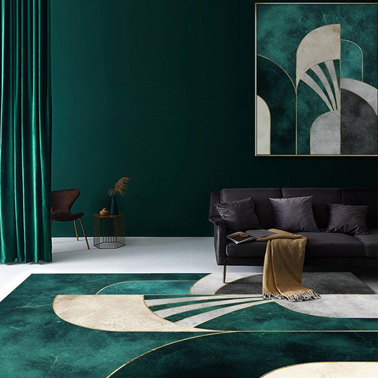 Light Luxury Green Living Room Carpet Nordic Modern Geometry - Pacisia
