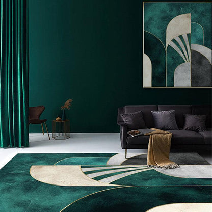 Light Luxury Green Living Room Carpet Nordic Modern Geometry - Pacisia