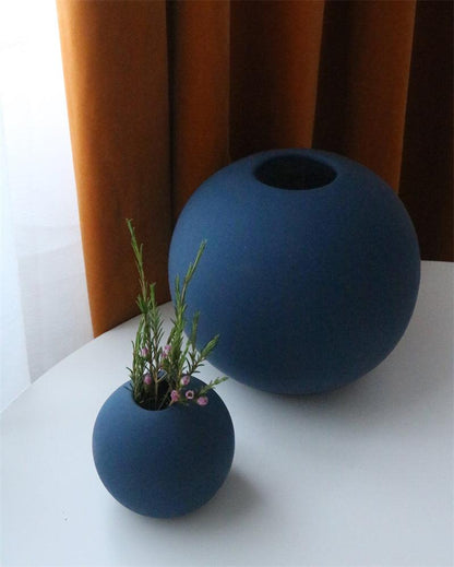 Light Luxury Round Ceramic Living Room Tabletop Vase Decoration Ornaments - Pacisia