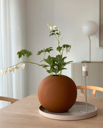 Light Luxury Round Ceramic Living Room Tabletop Vase Decoration Ornaments - Pacisia