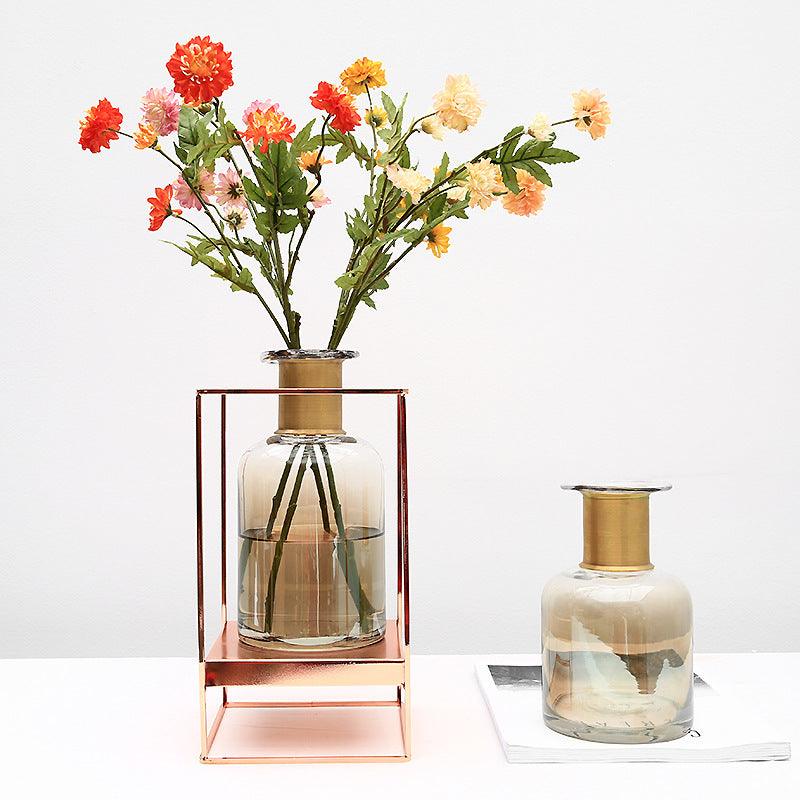 Lightuxury Wind Copper Ring Glass Vase Decoration - Pacisia
