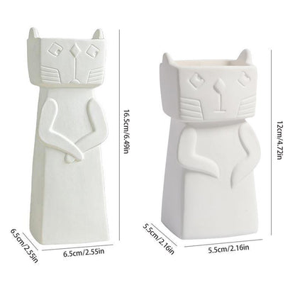 Literary And Modern White Ceramic Small Vase - Pacisia
