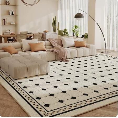 Living Room Carpet Checkerboard Bedroom Floor Cushion Sofa Coffee Table Blanket Dirt Resistant - Pacisia