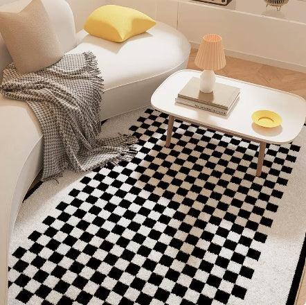 Living Room Carpet Checkerboard Bedroom Floor Cushion Sofa Coffee Table Blanket Dirt Resistant - Pacisia