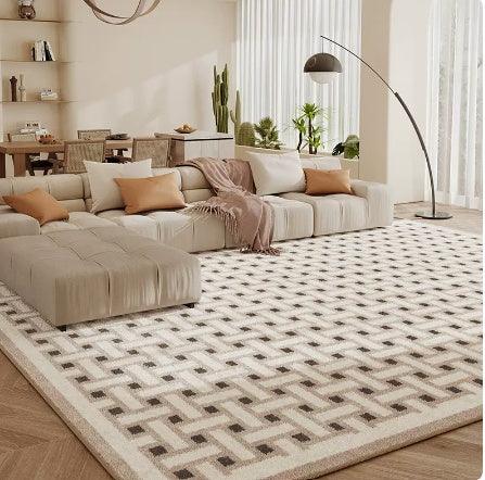 Living Room Carpet Checkerboard Bedroom Floor Cushion Sofa Coffee Table Blanket Dirt Resistant - Pacisia