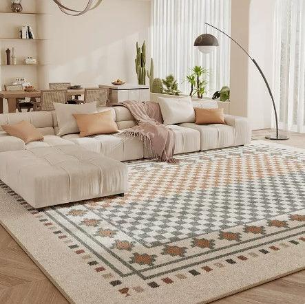 Living Room Carpet Checkerboard Bedroom Floor Cushion Sofa Coffee Table Blanket Dirt Resistant - Pacisia