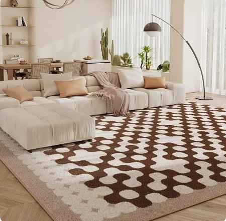 Living Room Carpet Checkerboard Bedroom Floor Cushion Sofa Coffee Table Blanket Dirt Resistant - Pacisia