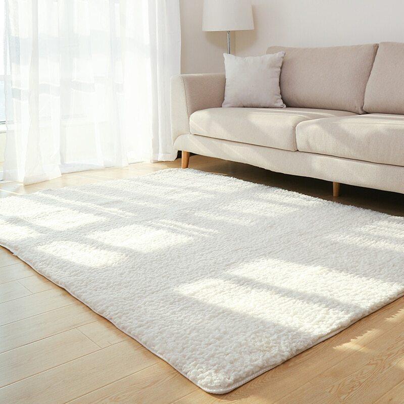 Living Room Rug Area Solid Carpet Fluffy Soft Home Decor White Plush Carpet Bedroom Carpet Kitchen Floor Mats White Rug Tapete - Pacisia