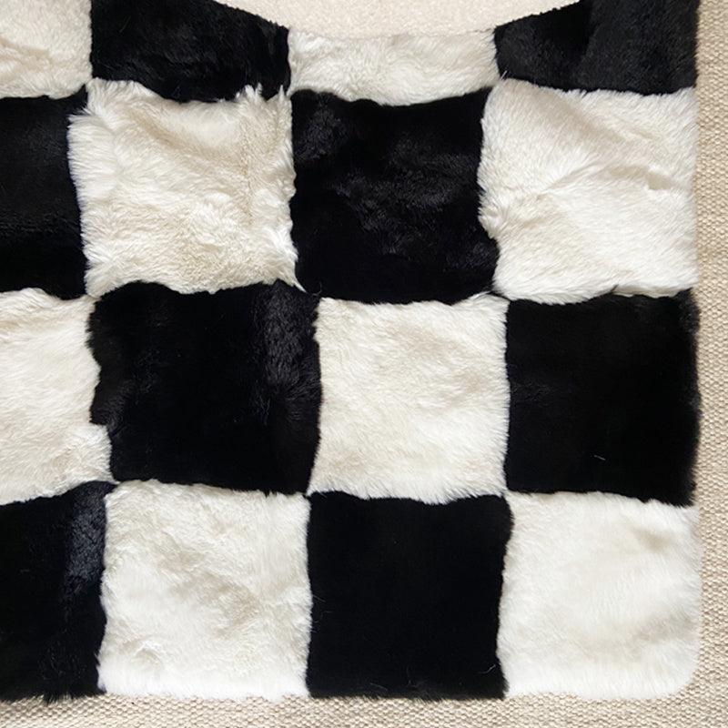 Living Room Sofa Chessboard Rabbit Hair Soft Carpet - Pacisia