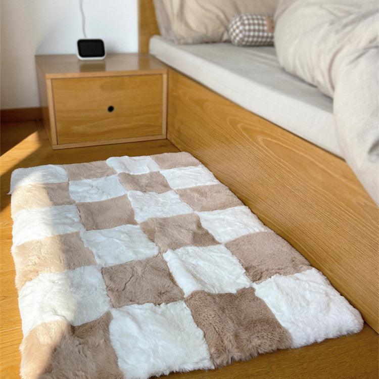 Living Room Sofa Chessboard Rabbit Hair Soft Carpet - Pacisia