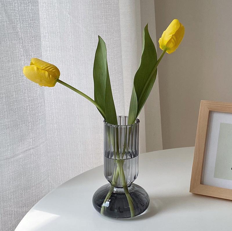 Living Room Striped Glass Vase Ornament - Pacisia