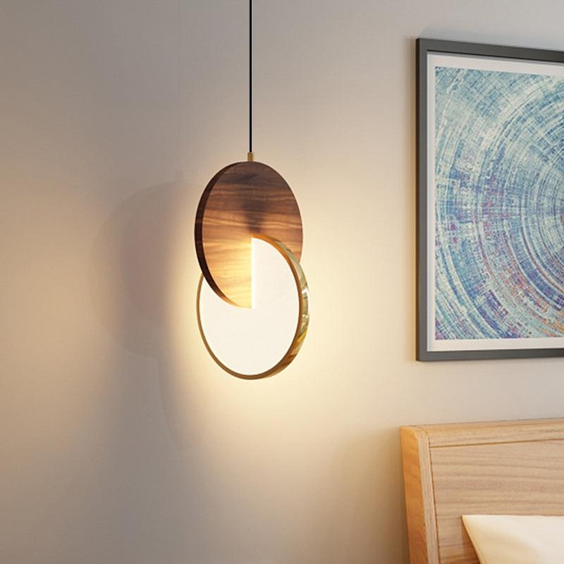 Long-line Light Atmosphere Walnut Solid Wood Chandelier - Pacisia