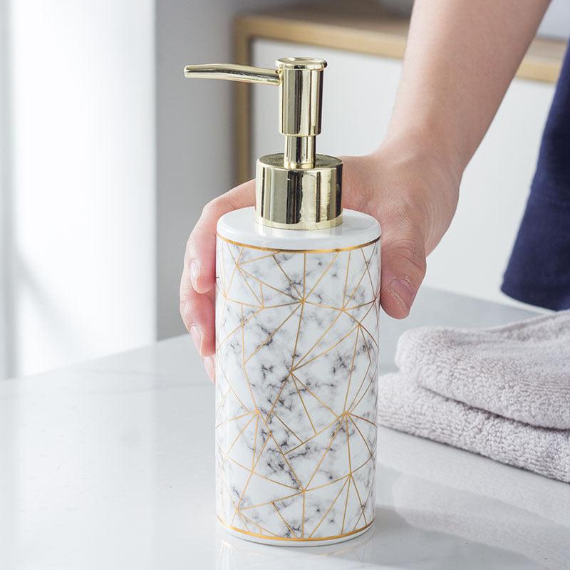 Marble Ceramic Lotion Shampoo Bottle Bathroom Accessories - Pacisia