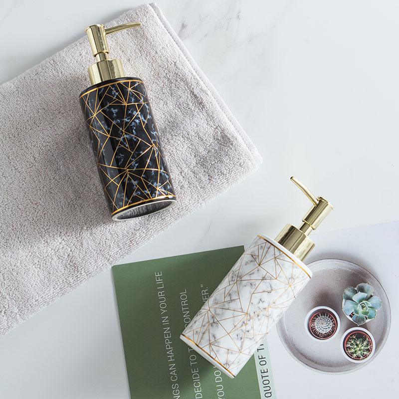 Marble Ceramic Lotion Shampoo Bottle Bathroom Accessories - Pacisia