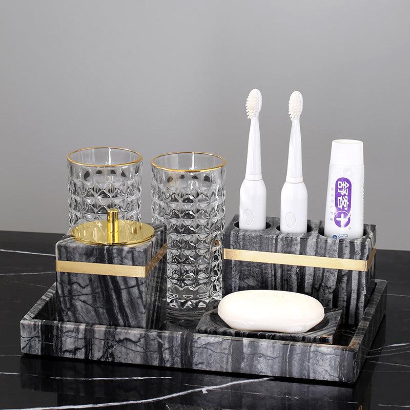Marble Light Luxury Bathroom Wash Set Simple Five-piece Set - Pacisia