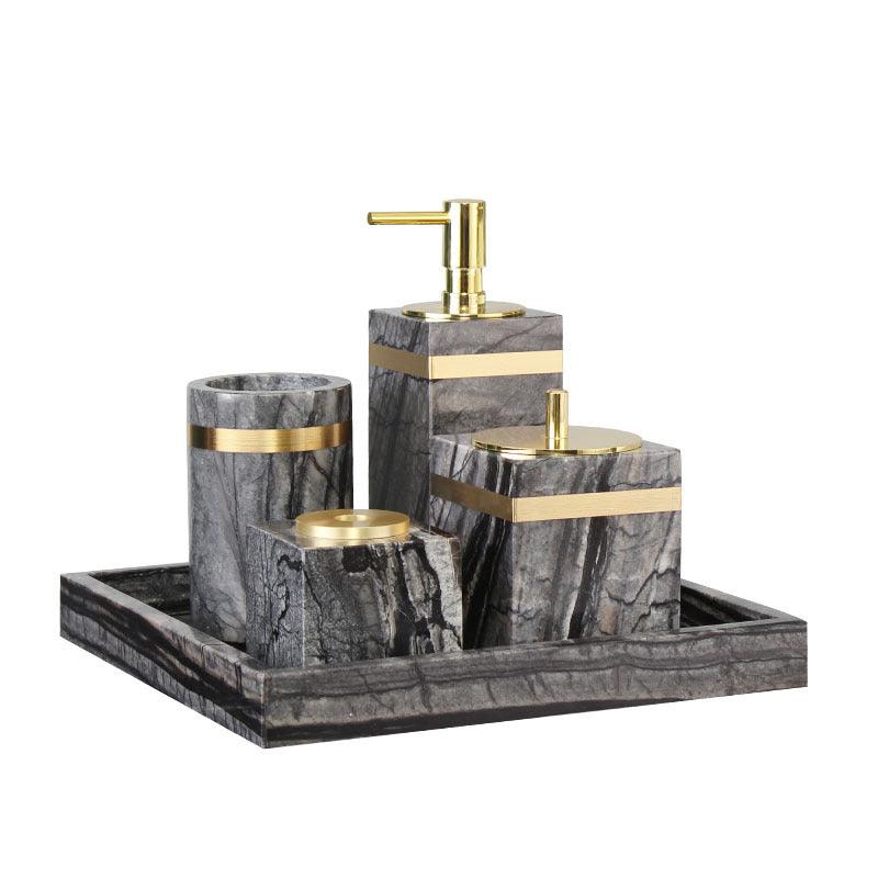 Marble Light Luxury Bathroom Wash Set Simple Five-piece Set - Pacisia