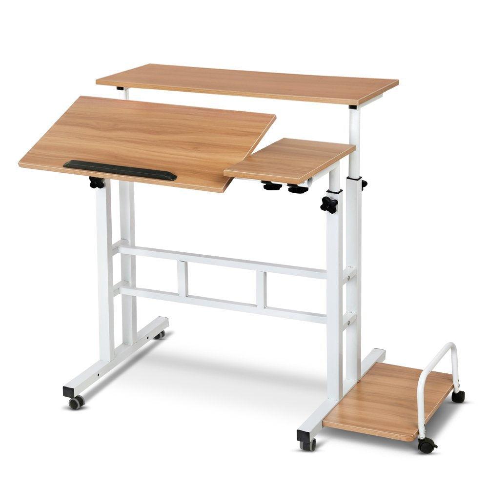 Mobile Computer Lifting Foldable Standing Desk Bedroom Bedside Desk Single Small Table - Pacisia