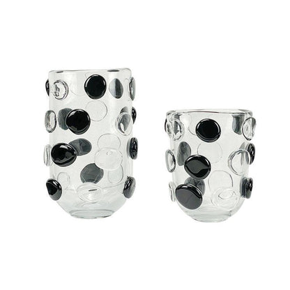 Modern And Simple Hand-made Black And White Light Luxury Glass Vase - Pacisia