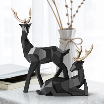 Deers Sculpture Resin Deer Statue Decoration Home Decor Statues Deer Figurines Modern Decoration Deers Table Ornament - Pacisia