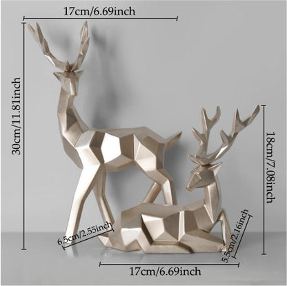 Deers Sculpture Resin Deer Statue Decoration Home Decor Statues Deer Figurines Modern Decoration Deers Table Ornament - Pacisia