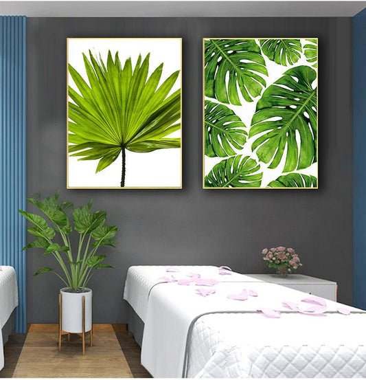 Modern Green Plant Wall Art - Home Decor Canvas Painting - Pacisia