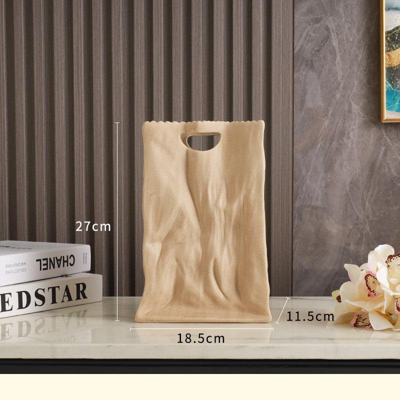 Modern Home Ceramic Paper Bag Vase Decoration - Pacisia