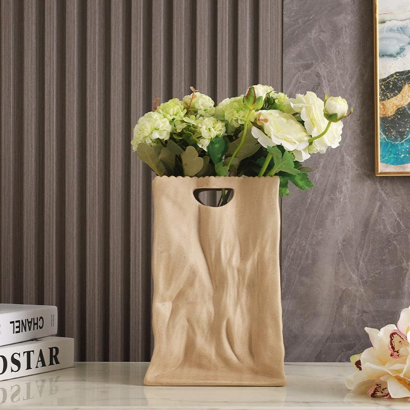 Modern Home Ceramic Paper Bag Vase Decoration - Pacisia