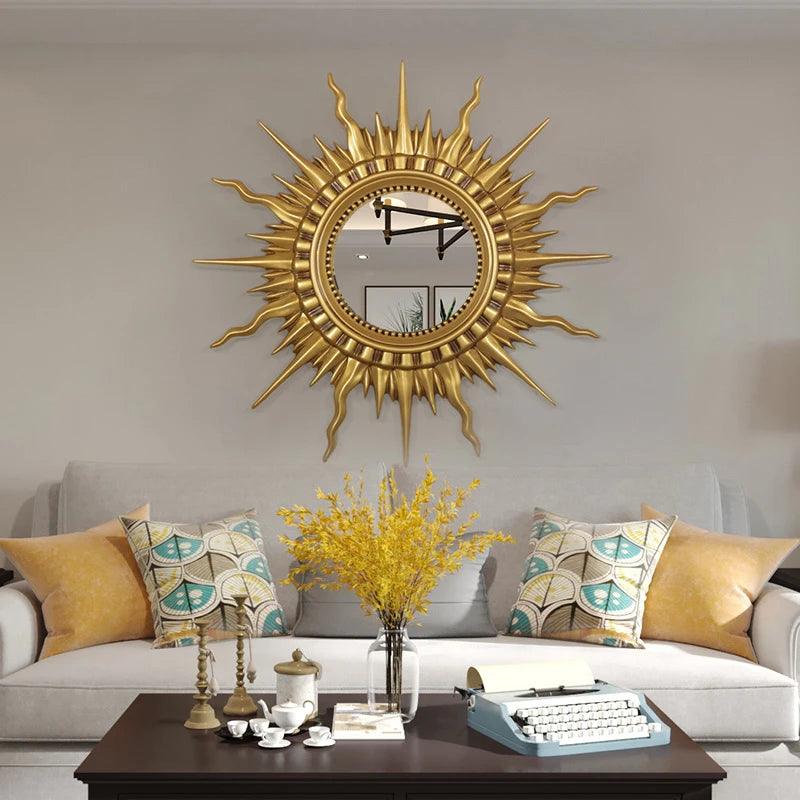 Modern minimalist European style hanging fashion living room creative background wall porch sun fireplace mirror WF1105 - Pacisia