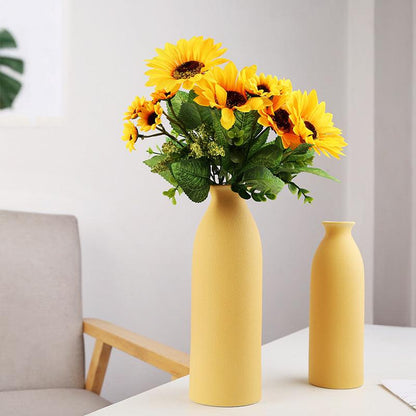 Modern Minimalist Frosted Solid Color Stoneware Vase - Pacisia