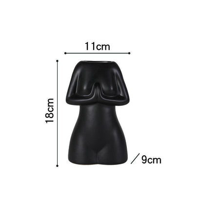 Modern Minimalist Porcelain Yoga Figure Vase Ornament - Pacisia