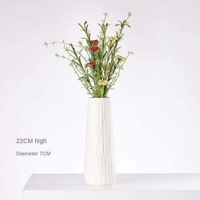 Modern Minimalist White Hemp Rope Ceramic Vase - Pacisia