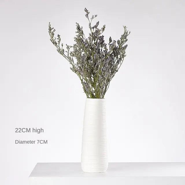 Modern Minimalist White Hemp Rope Ceramic Vase - Pacisia