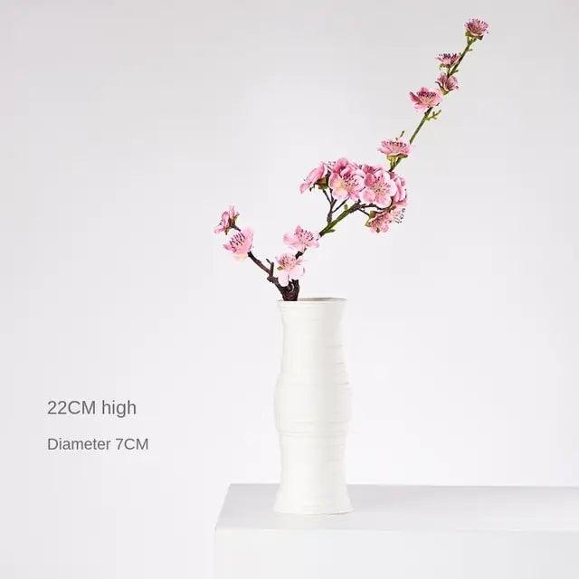 Modern Minimalist White Hemp Rope Ceramic Vase - Pacisia