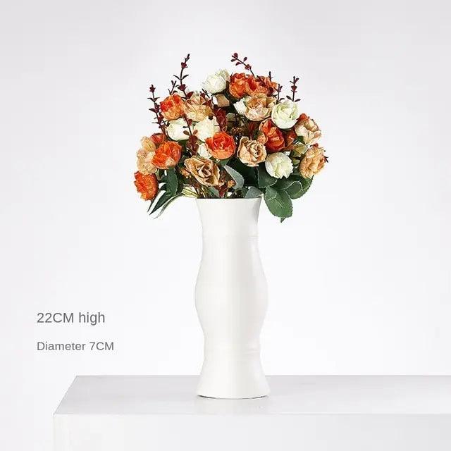 Modern Minimalist White Hemp Rope Ceramic Vase - Pacisia