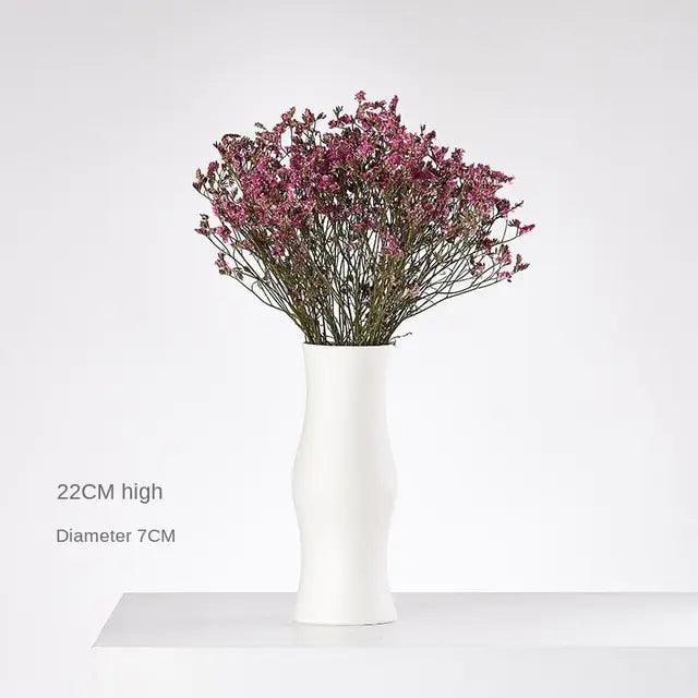 Modern Minimalist White Hemp Rope Ceramic Vase - Pacisia