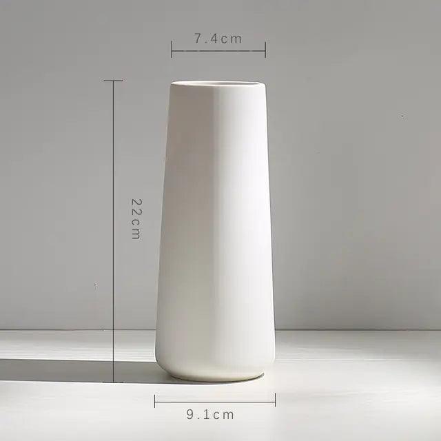 Modern Minimalist White Hemp Rope Ceramic Vase - Pacisia