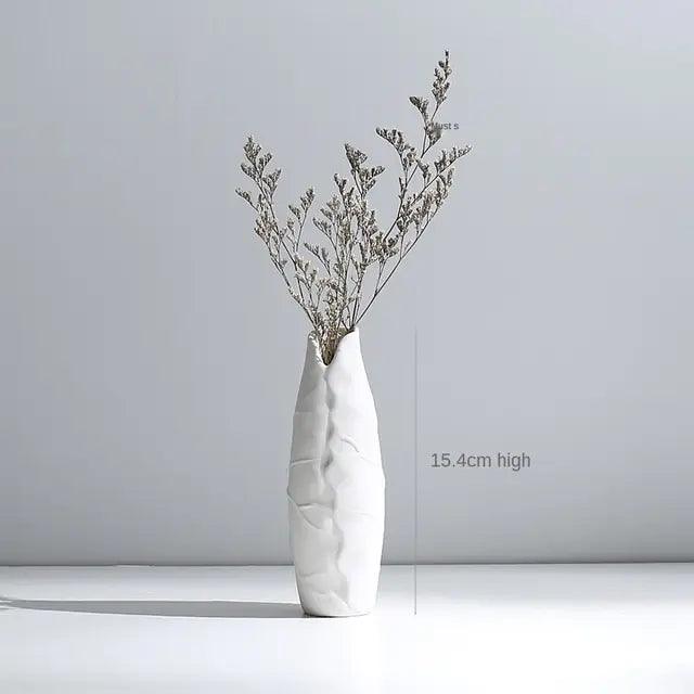 Modern Minimalist White Hemp Rope Ceramic Vase - Pacisia