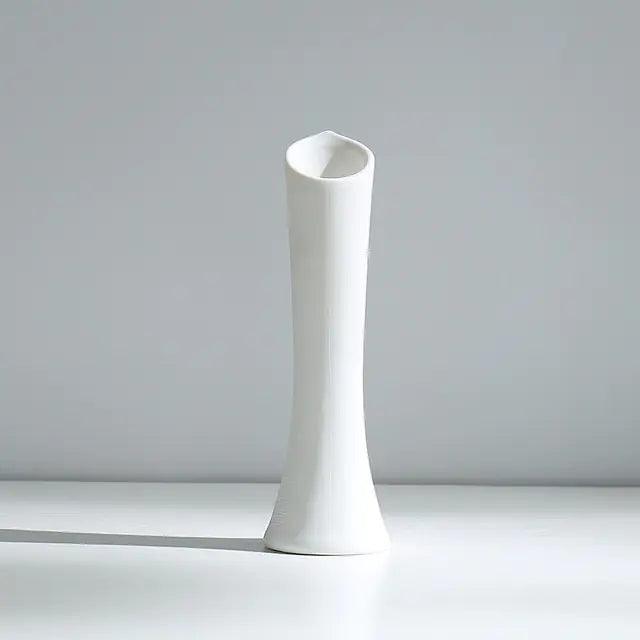 Modern Minimalist White Hemp Rope Ceramic Vase - Pacisia