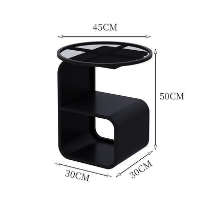 Modern Round Tempered Glass Sofa Side Table - Pacisia